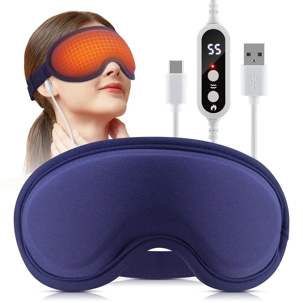 Masque chauffant pour les yeux avec massage 3D en situation de détente