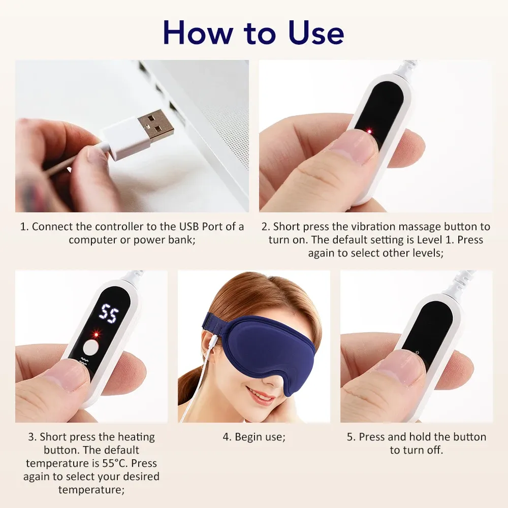 Masque de relaxation chauffant pour les yeux