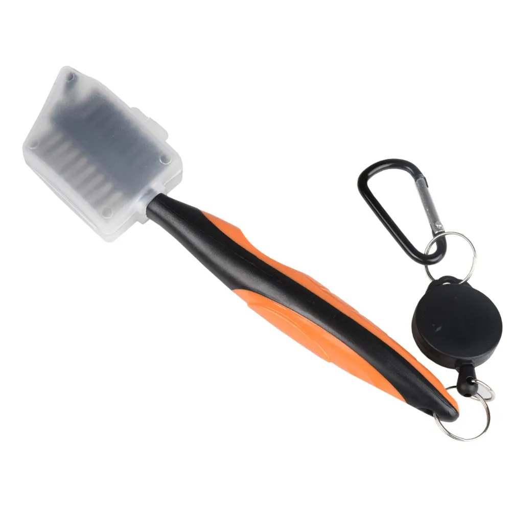 Nettoyeur de rainures pour brosse de golf, poils en nylon rétractables double face, mousqueton en aluminium, kit d'outils de nettoyage de rainures 11