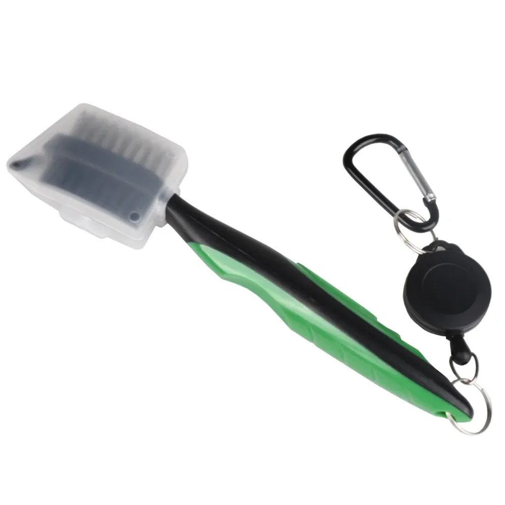 Nettoyeur de rainures pour brosse de golf, poils en nylon rétractables double face, mousqueton en aluminium, kit d'outils de nettoyage de rainures 7