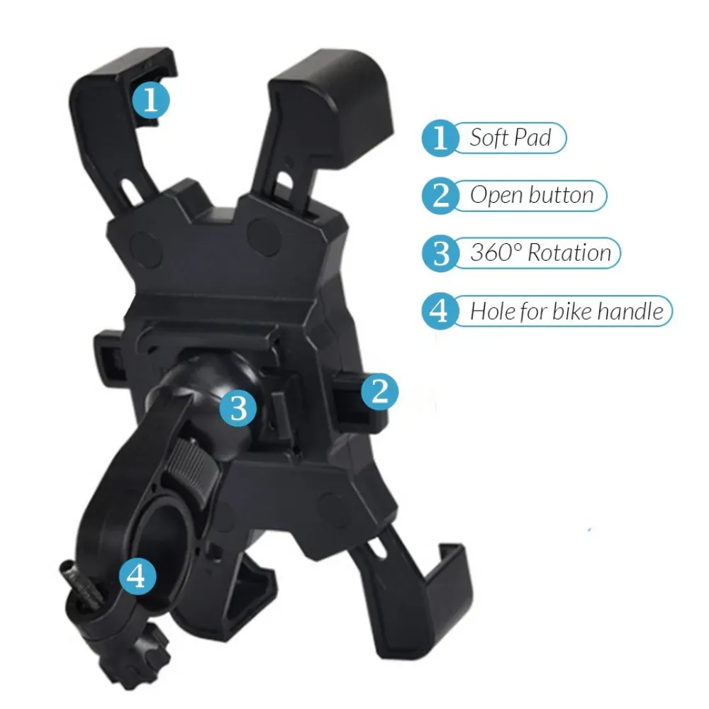 Support de téléphone universel étanche pour vélo et moto, à pince réglable 5