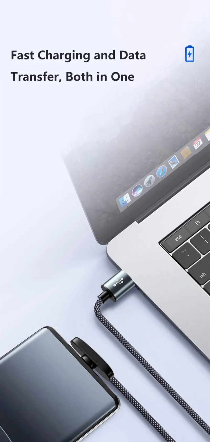 Câble de charge rapide, finition premium