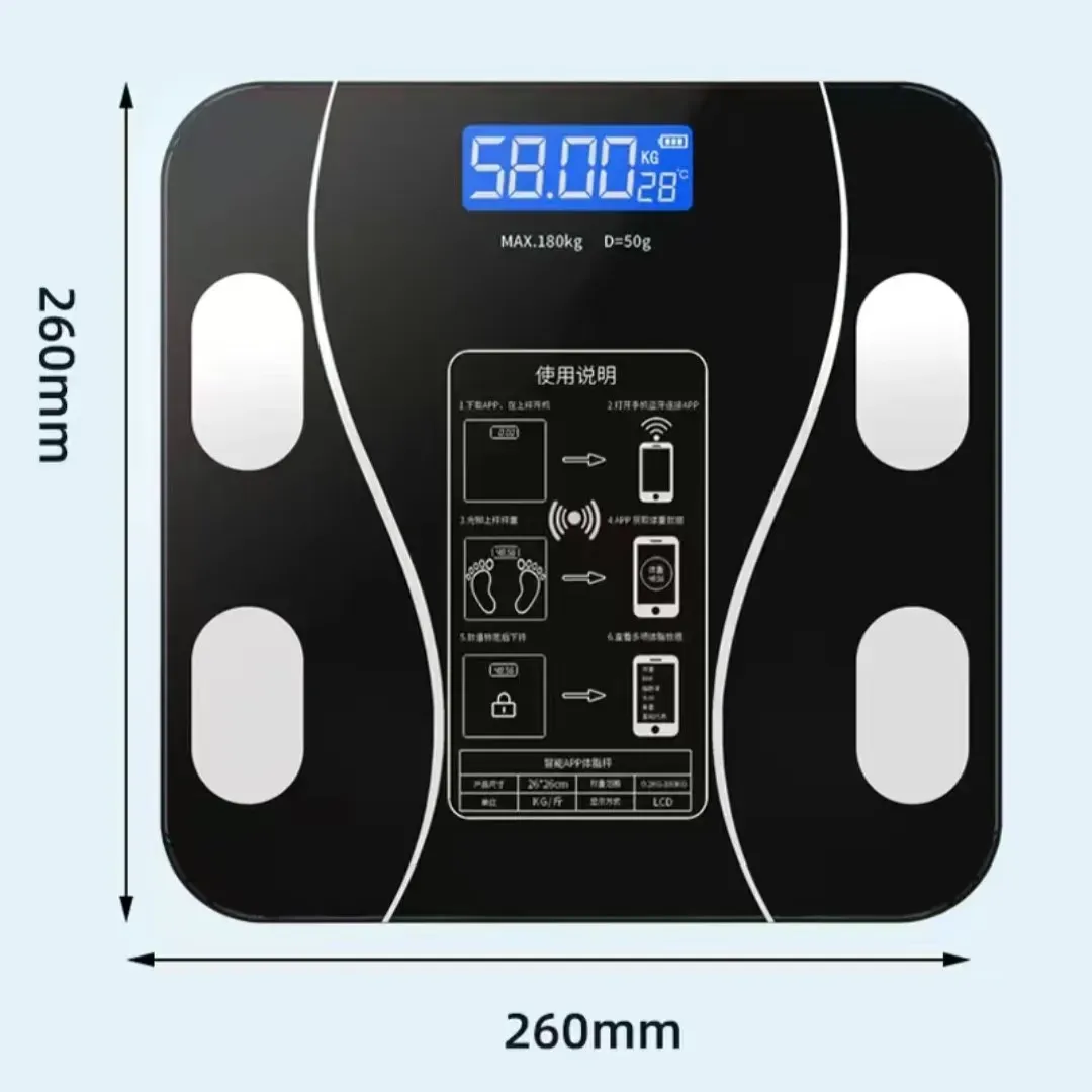 Balance intelligente de composition corporelle, précise et compacte, rechargeable par USB 9