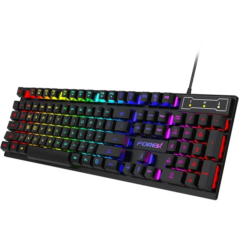 Clavier mécanique gamer filaire rétroéclairé 104 touches avec souris, compatible PC et ordinateur portable 9