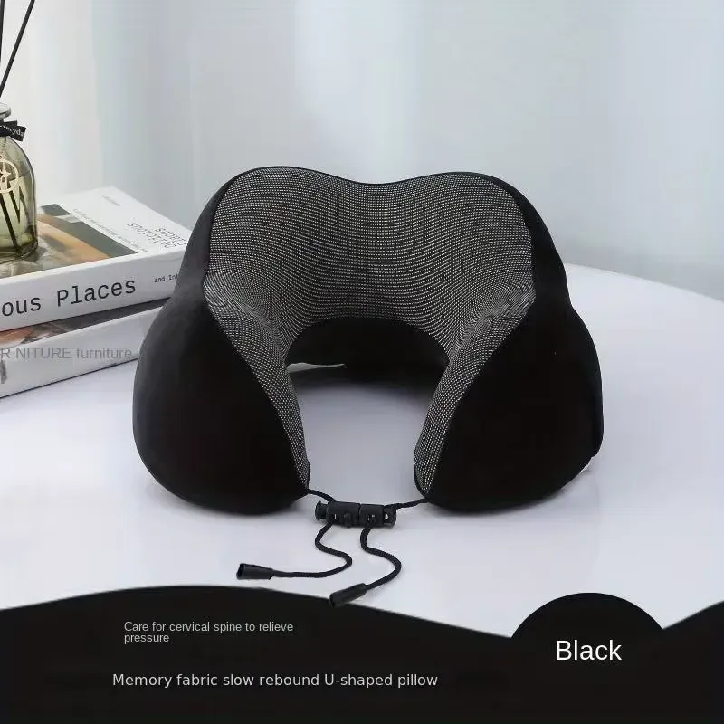 Oreiller de voyage ergonomique en mousse à mémoire de forme, en forme de U, pour le cou, soutien cervical doux pour l'avion, la voiture et les voyages 3