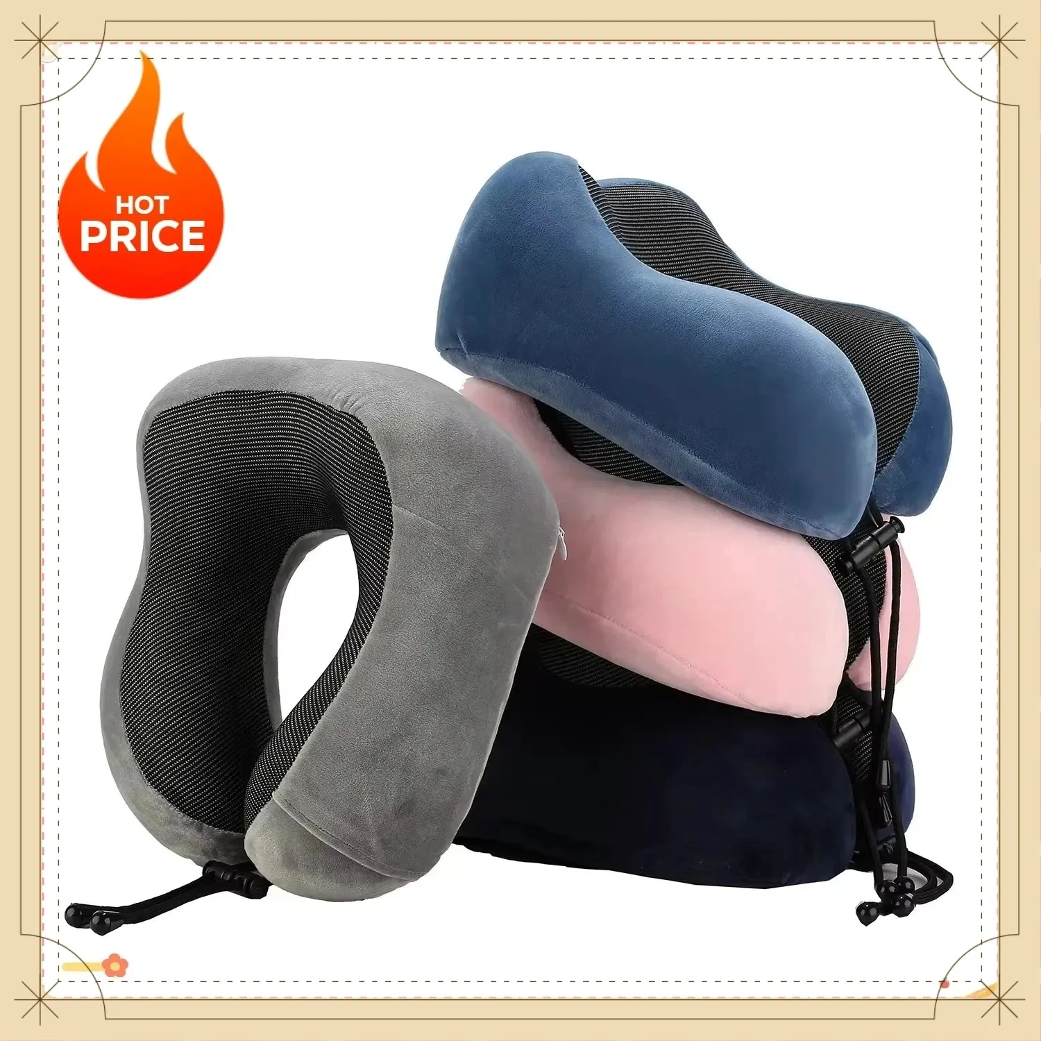 Oreiller cervical ergonomique en mousse à mémoire de forme en forme de U