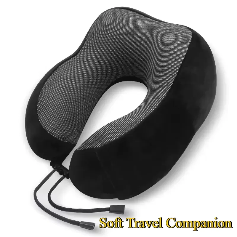 Oreiller de voyage ergonomique en mousse à mémoire de forme, en forme de U, pour le cou, soutien cervical doux pour l'avion, la voiture et les voyages 8