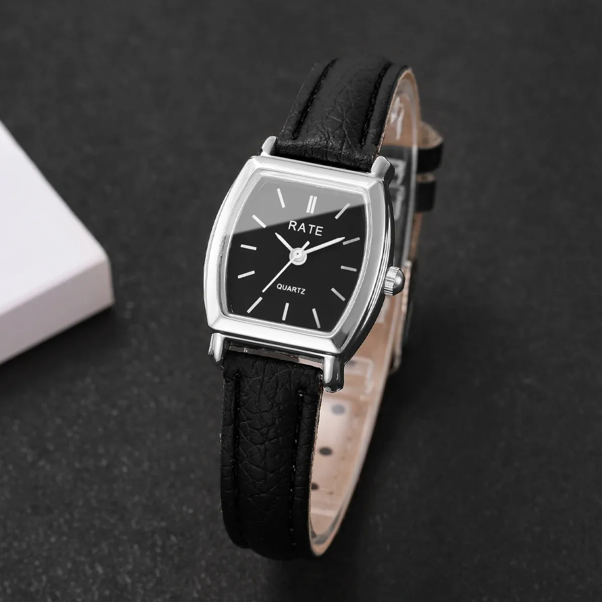 Montre minimaliste à petit cadran pour femme, bracelet en cuir ultra-fin, montre à quartz décontractée 20