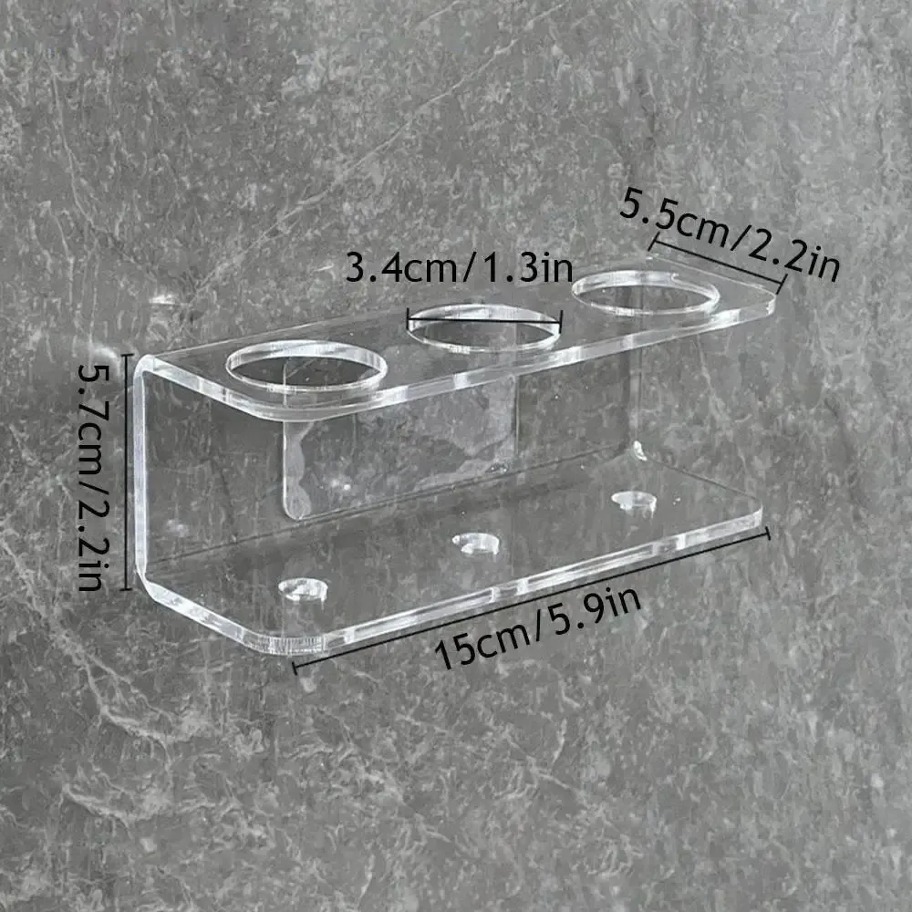 Porte-brosse à dents électrique transparent et lisse, 2/3/4 trous, mural, gain de place, design moderne, organisateur de salle de bain 8