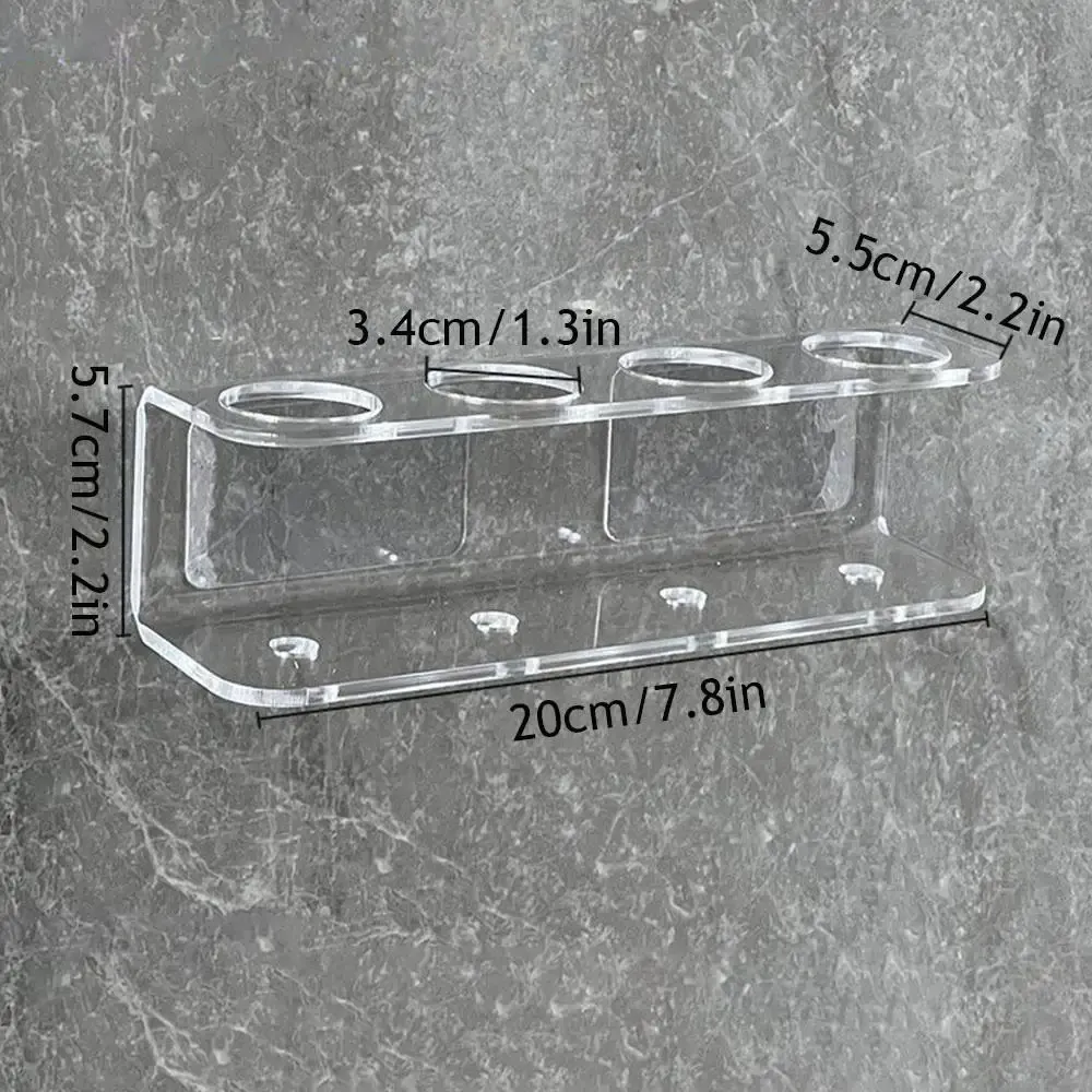 Porte-brosse à dents électrique transparent et lisse, 2/3/4 trous, mural, gain de place, design moderne, organisateur de salle de bain 7