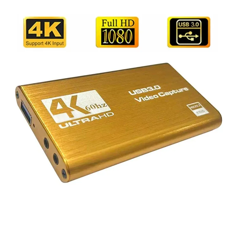 Carte d'acquisition vidéo USB 3.0 4K compatible HDMI, enregistreur pour capture de jeux et streaming en direct