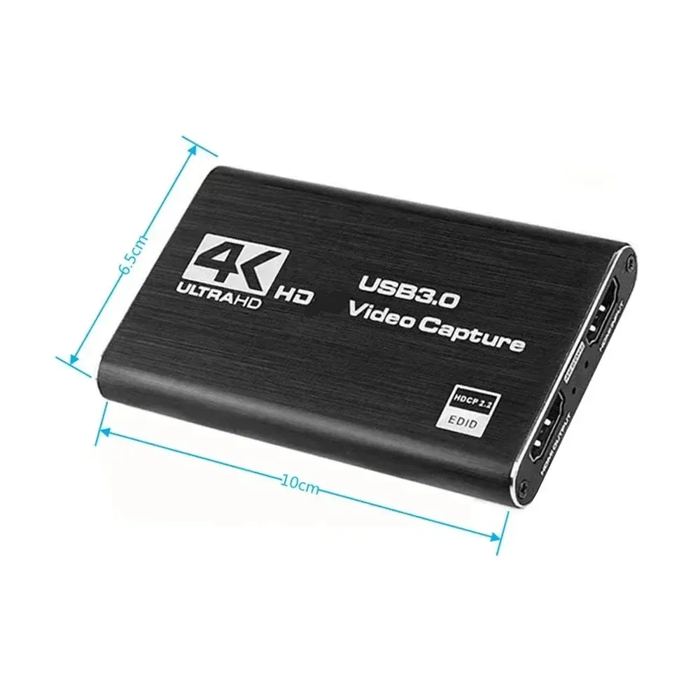 Carte d'acquisition vidéo USB 3.0 4K compatible HDMI, enregistreur pour capture de jeux et streaming en direct 5