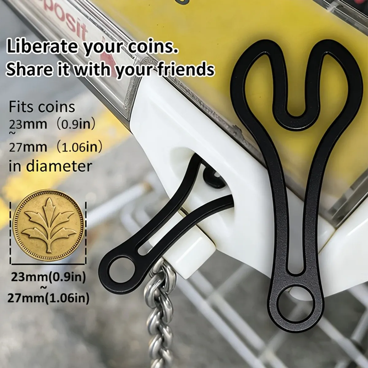 Lot de 2 porte-clés jetons pour chariot de courses, outil de déverrouillage pour chariot de supermarché, compatible avec le déverrouillage et la libération des chariots de supermarché 3