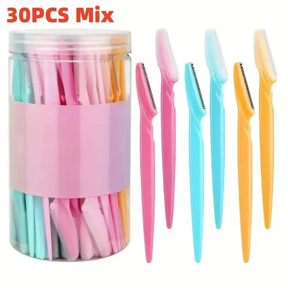 Kit de rasoirs à sourcils 5, 10, 30 ou 40 pièces, tondeuse multifonction pour le visage avec étui de protection 10