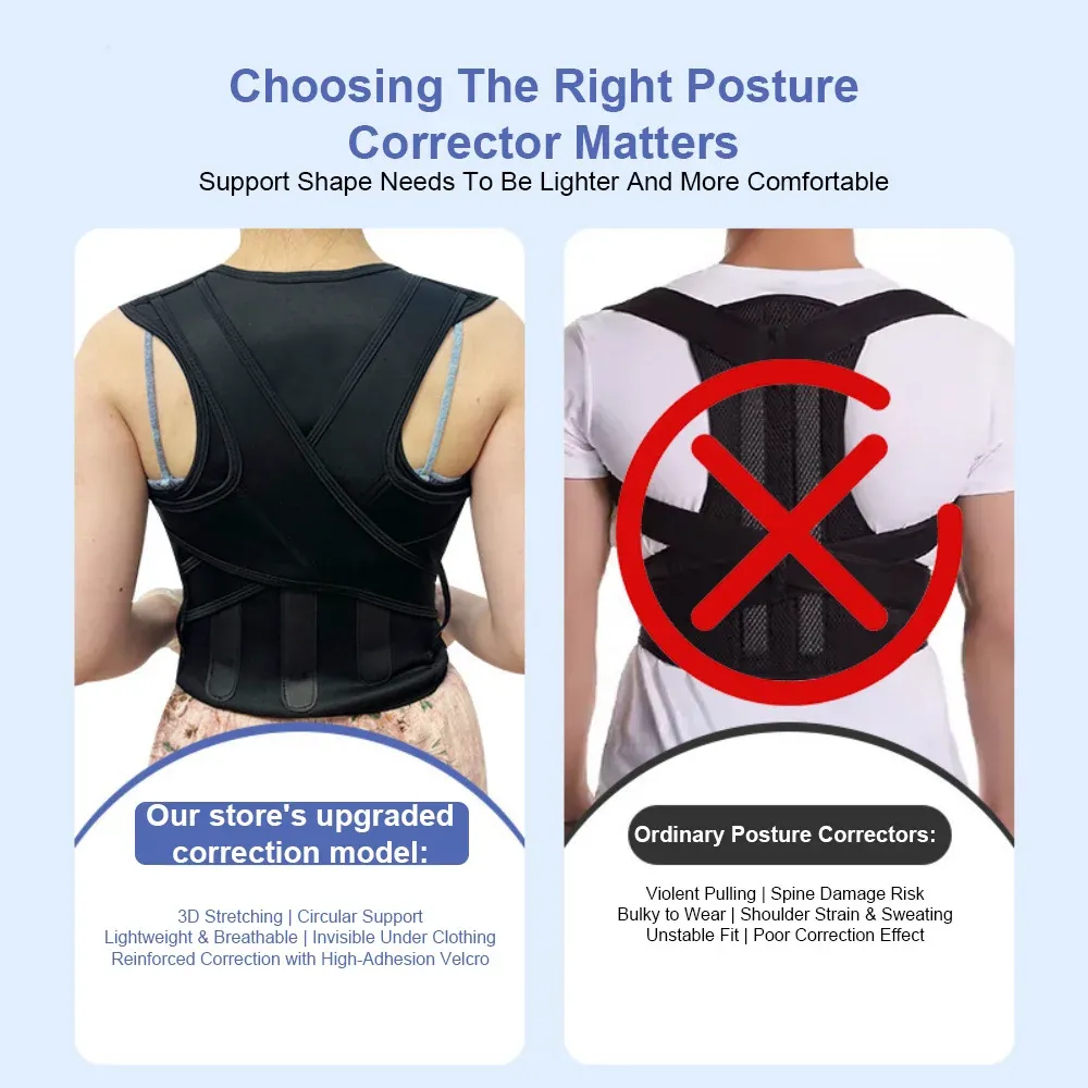 Ceinture correctrice de posture réglable pour femmes et hommes, soutien lombaire et épaules 2