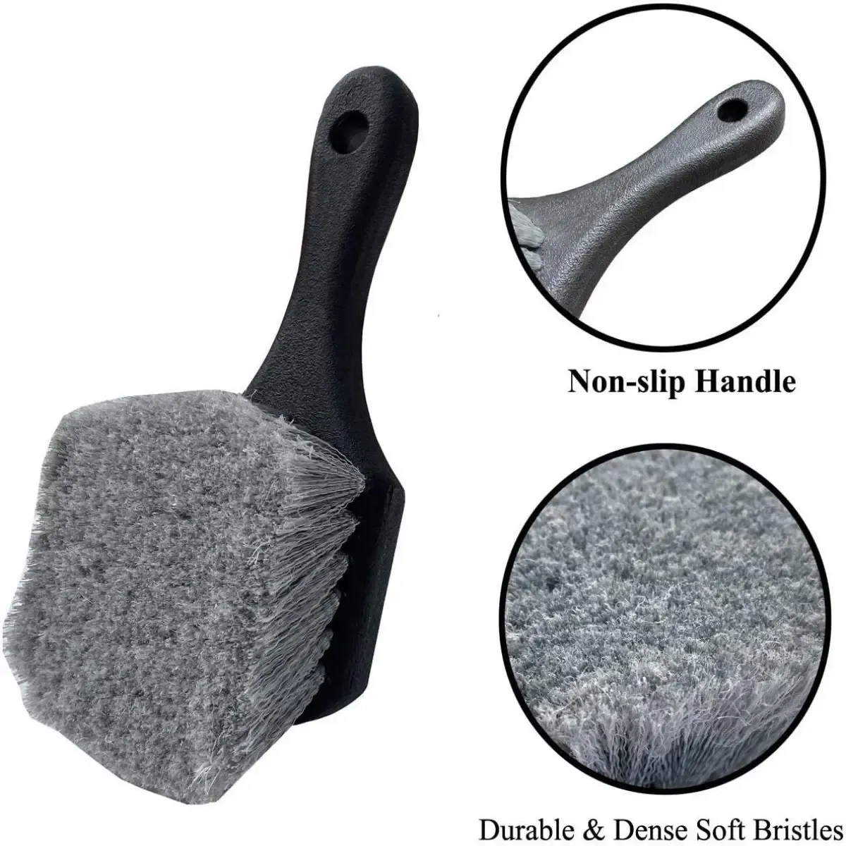 Brosse à manche court pour jantes de voiture, brosse de nettoyage de jantes, kit d'entretien pour jantes de véhicule 5