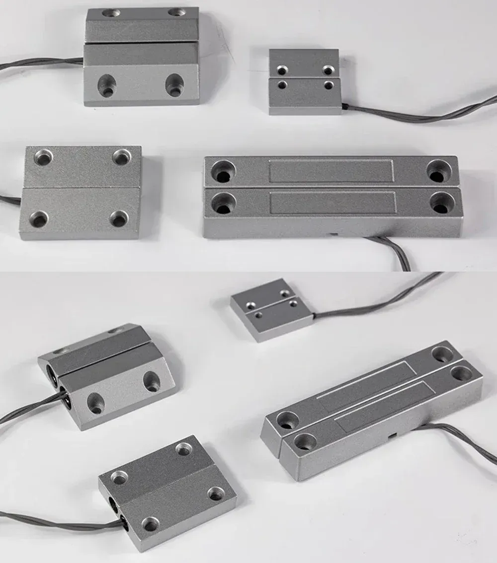 Capteur de porte NC filaire en métal pour système d'alarme de sécurité, contact magnétique à interrupteur Reed 4