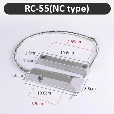Capteur de porte NC filaire en métal pour système d'alarme de sécurité, contact magnétique à interrupteur Reed 12