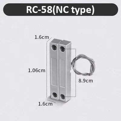 Capteur de porte NC filaire en métal pour système d'alarme de sécurité, contact magnétique à interrupteur Reed 10