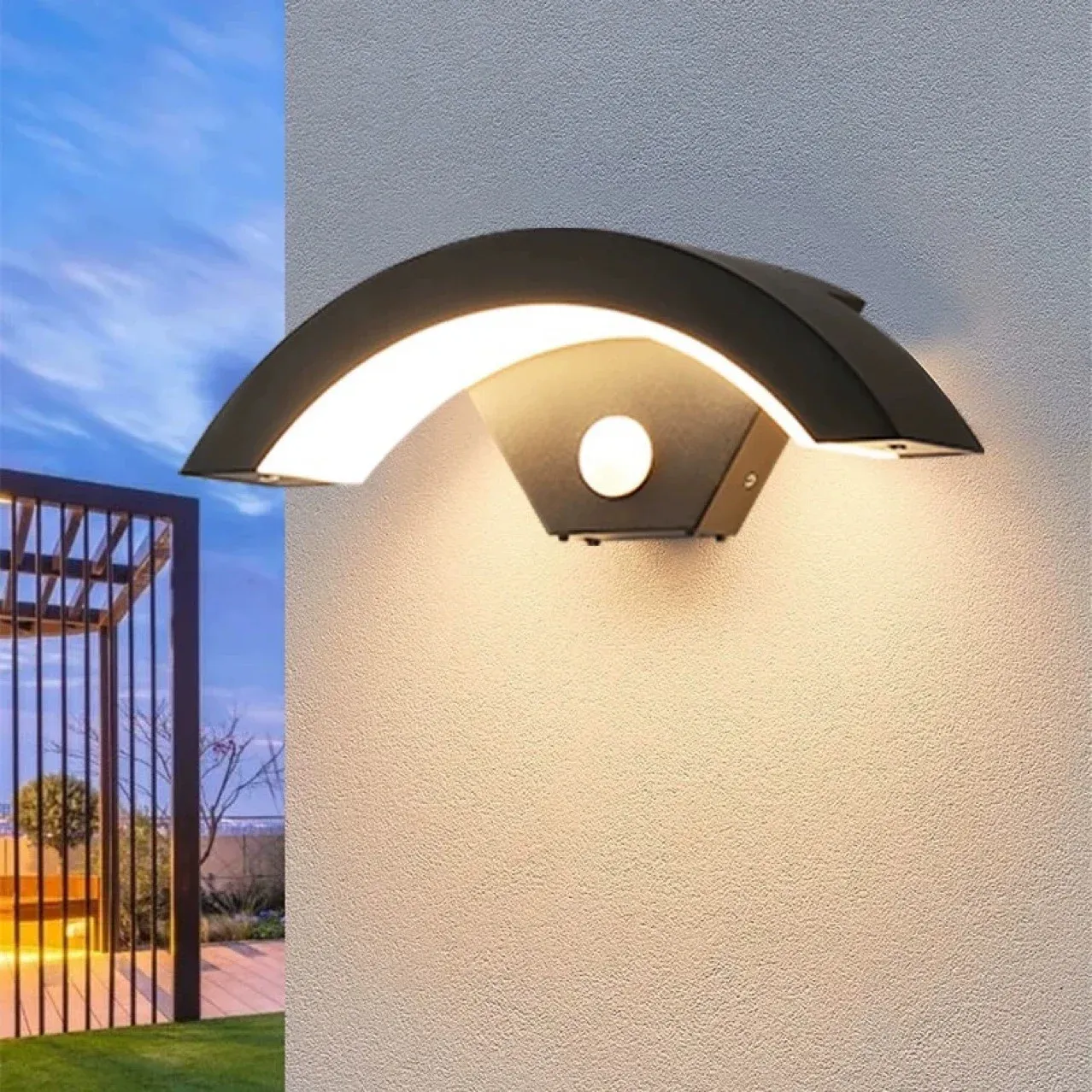 Applique murale LED d'extérieur à détecteur de mouvement, éclairage de porche IP65 étanche 3000K pour maison et garage 4