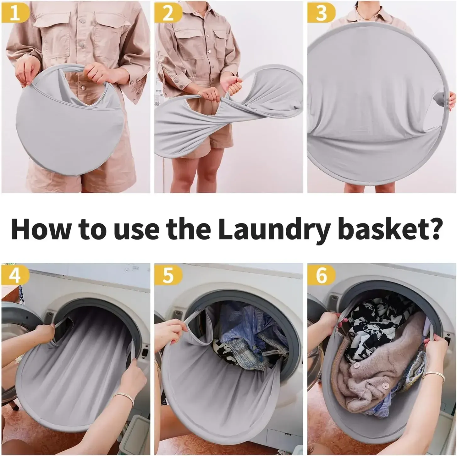 Panier à linge pliable rangé dans un placard