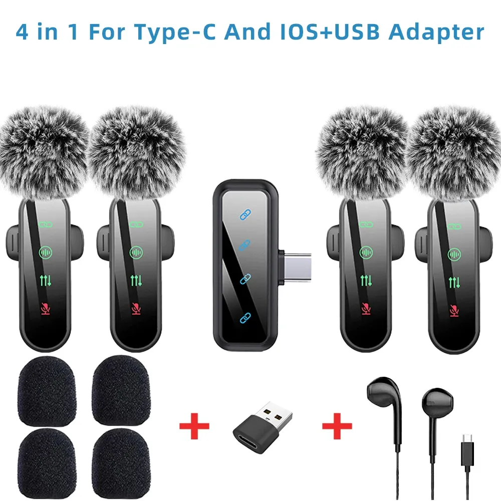 Microphone cravate sans fil rose avec réduction de bruit, bonnette anti-vent et écran LED, compatible iPhone, Android et appareils photo 17