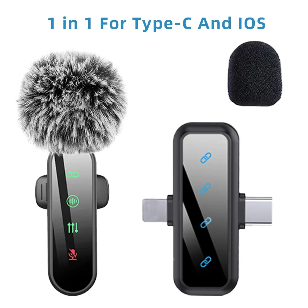 Microphone cravate sans fil rose avec réduction de bruit, bonnette anti-vent et écran LED, compatible iPhone, Android et appareils photo 18