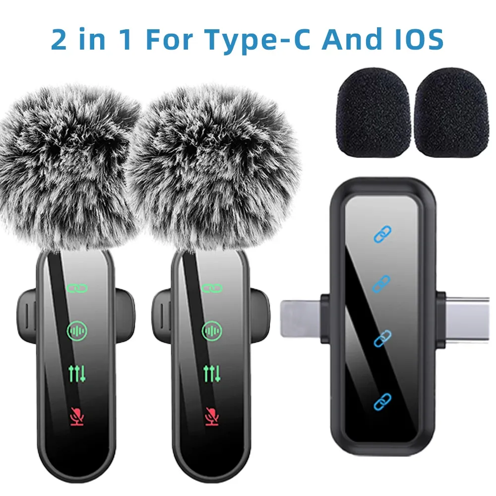 Microphone cravate sans fil rose avec réduction de bruit, bonnette anti-vent et écran LED, compatible iPhone, Android et appareils photo 19