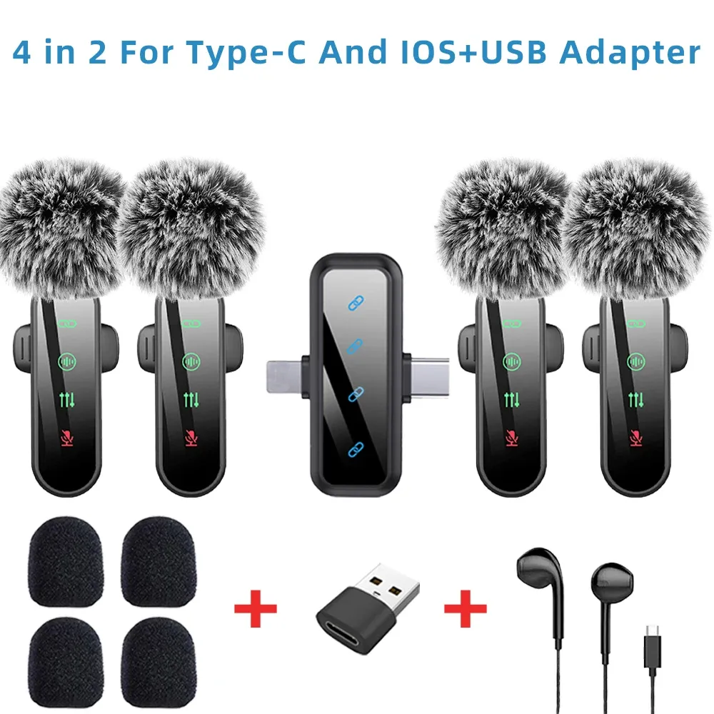 Microphone cravate sans fil rose avec réduction de bruit, bonnette anti-vent et écran LED, compatible iPhone, Android et appareils photo 20