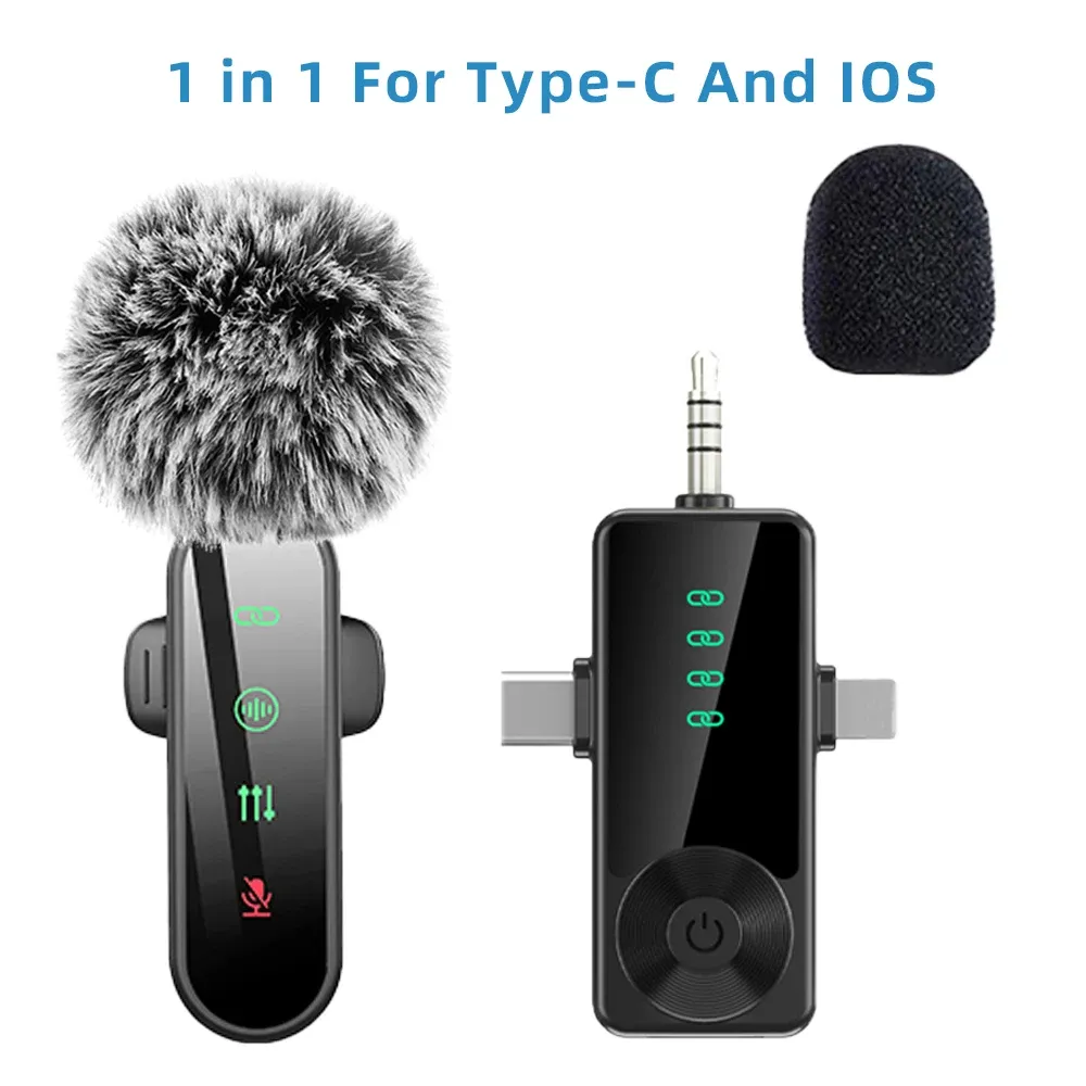 Microphone cravate sans fil rose avec réduction de bruit, bonnette anti-vent et écran LED, compatible iPhone, Android et appareils photo 21