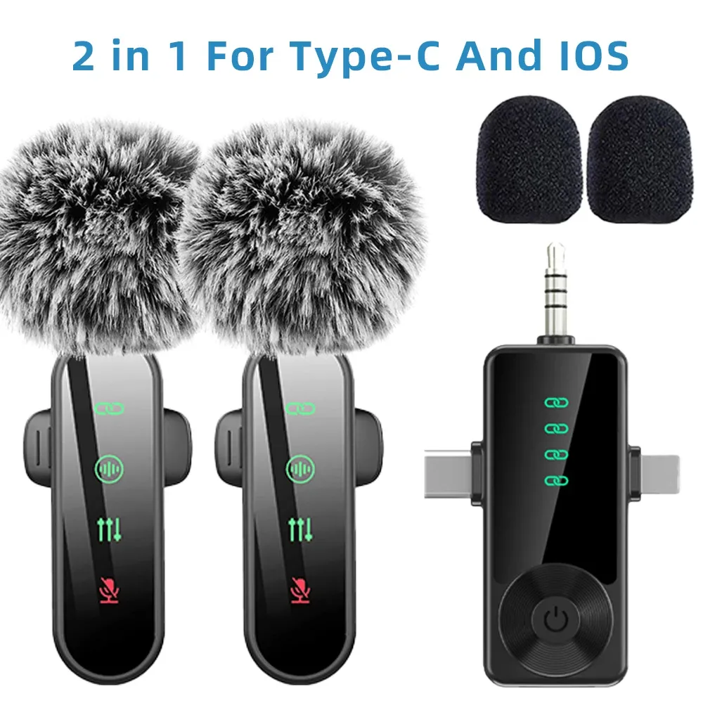 Microphone cravate sans fil rose avec réduction de bruit, bonnette anti-vent et écran LED, compatible iPhone, Android et appareils photo 22