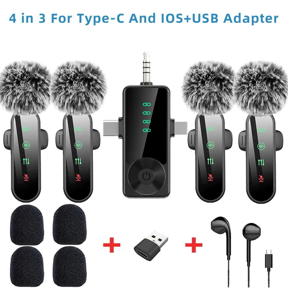 Microphone cravate sans fil rose avec réduction de bruit, bonnette anti-vent et écran LED, compatible iPhone, Android et appareils photo 23