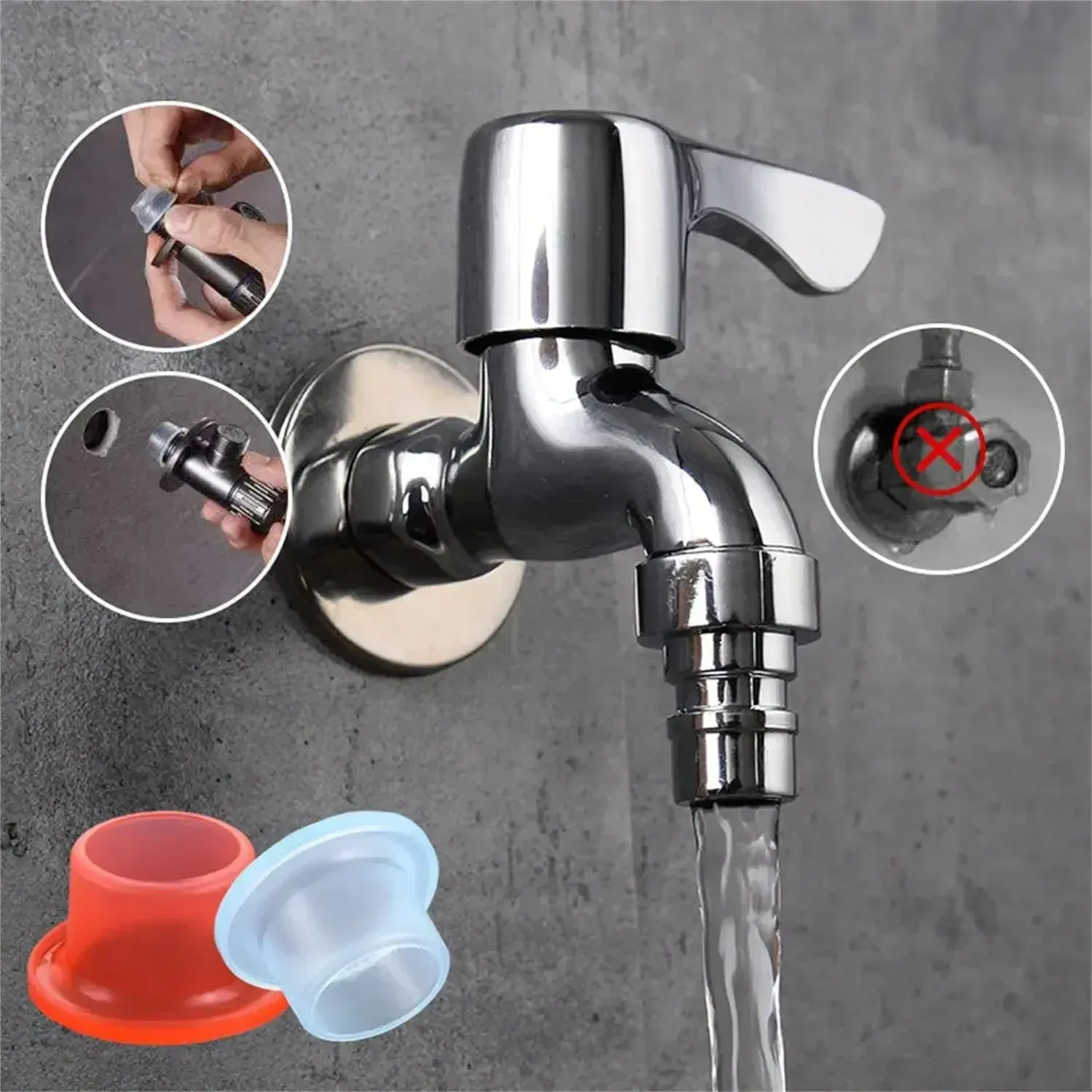 Joint d'étanchéité en silicone pour robinet, rondelle de valve pour tuyau et joint torique sans couture pour bouchon de plomberie, prévient les fuites 3