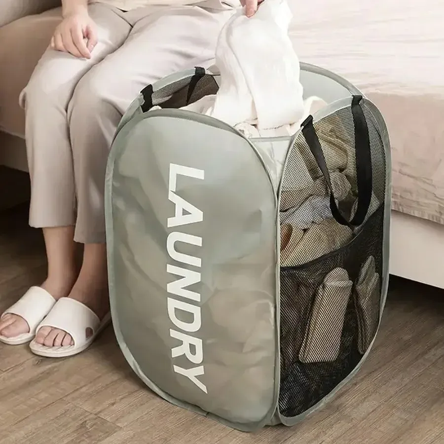 Panier à linge pliable en maille, grande capacité 3