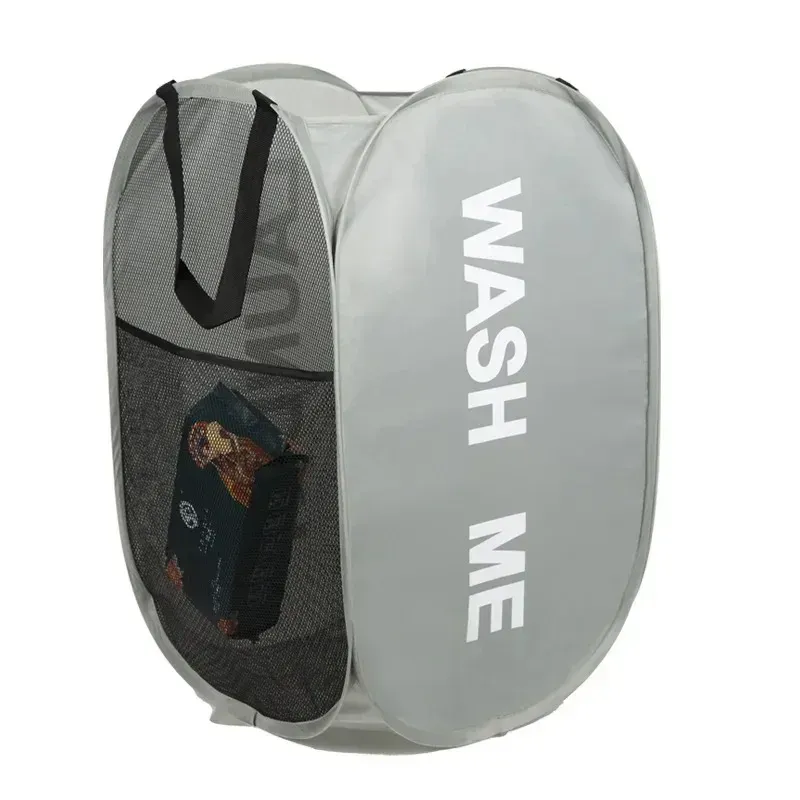 Panier à linge pliable en maille, grande capacité 9