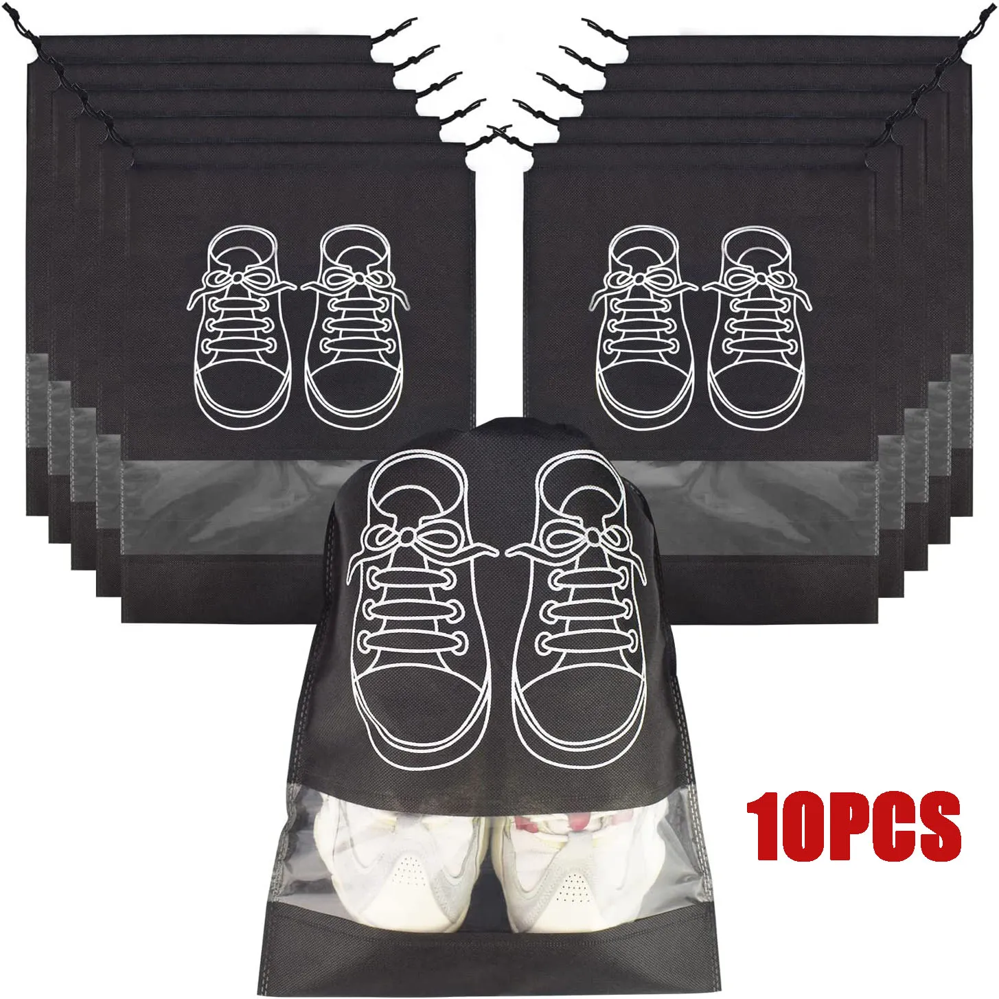 Sacs à chaussures de voyage transparents avec cordon