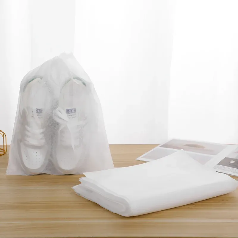 Sacs à chaussures de voyage avec cordon, lot de 5 ou 10, grands organisateurs portables et transparents 12