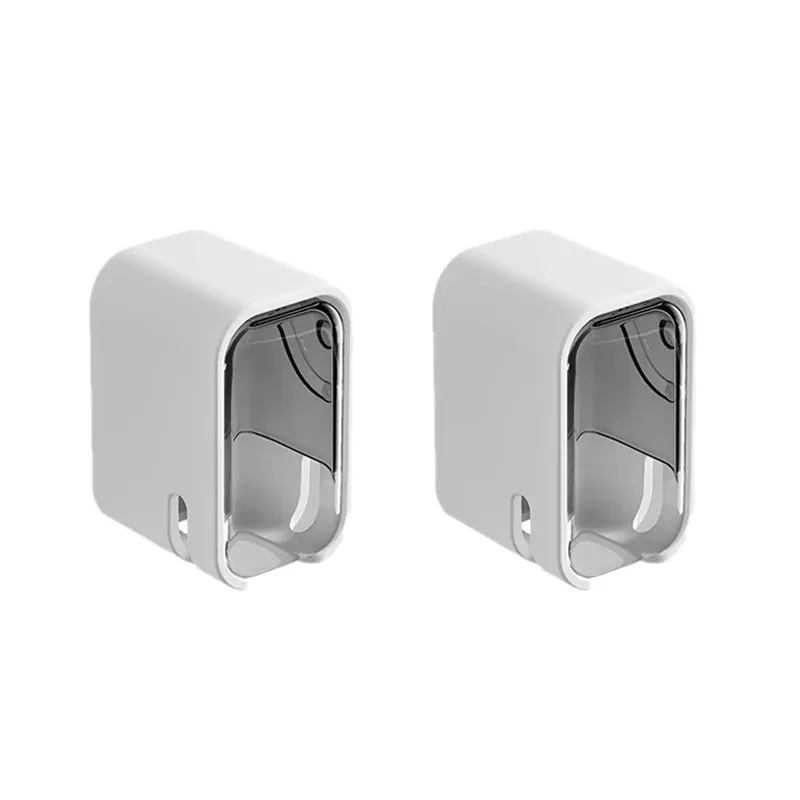 Porte-brosse à dents mural rabattable, lot de 2, avec boîte anti-poussière pour brosse électrique 9