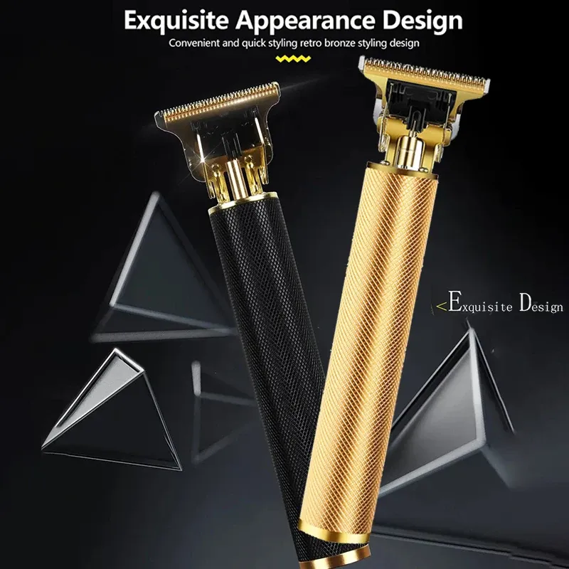 Tondeuse à cheveux professionnelle T9 pour hommes, USB, rechargeable rapidement, outils de soin de la barbe, rasage confortable et précis