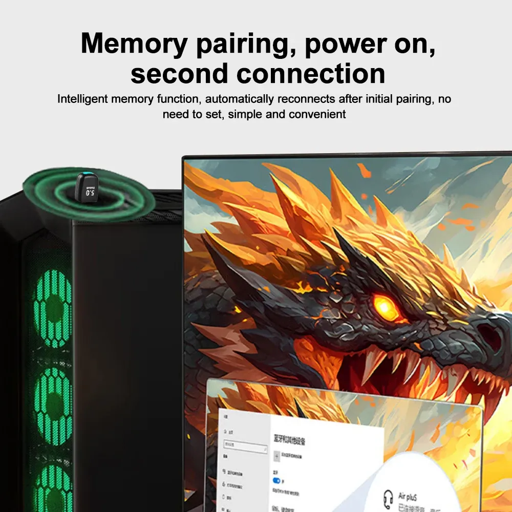 Adaptateur Bluetooth 5.4 pour PC, usage au bureau