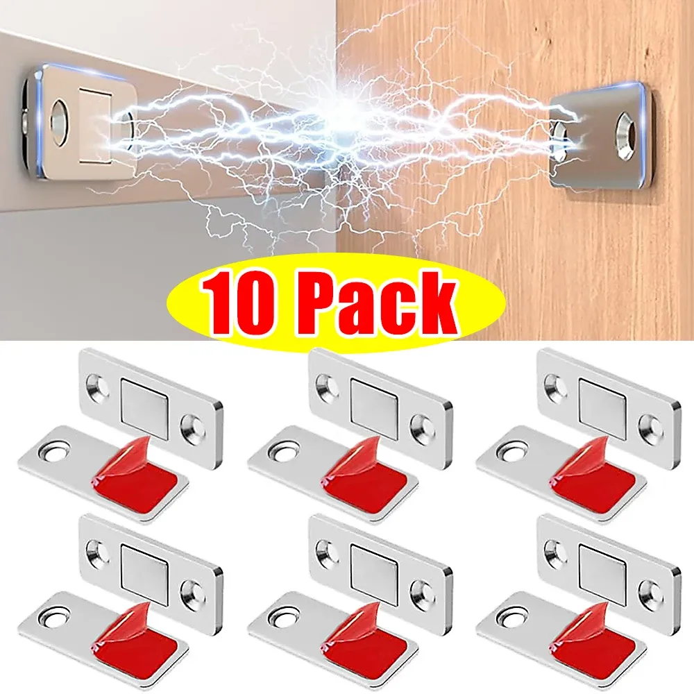 Loquet magnétique invisible pour armoire et tiroir, fermeture ultra-fine à aimants puissants, idéal pour placard de cuisine