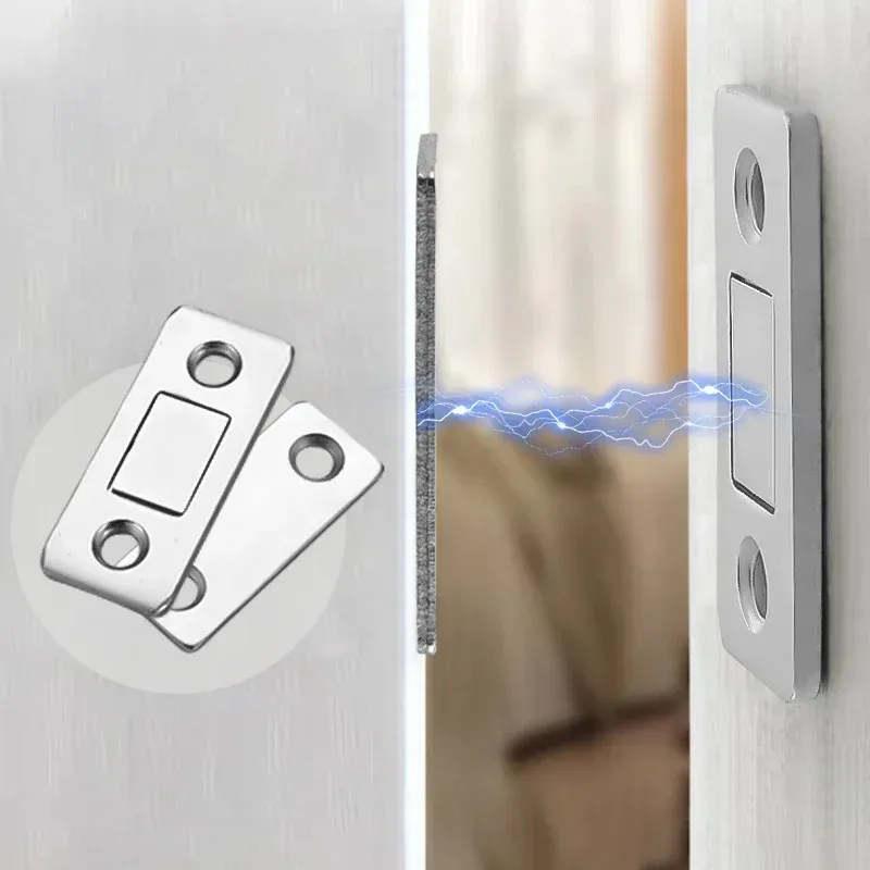 Loquet magnétique invisible pour armoire et tiroir, fermeture ultra-fine à aimants puissants, idéal pour placard de cuisine 2