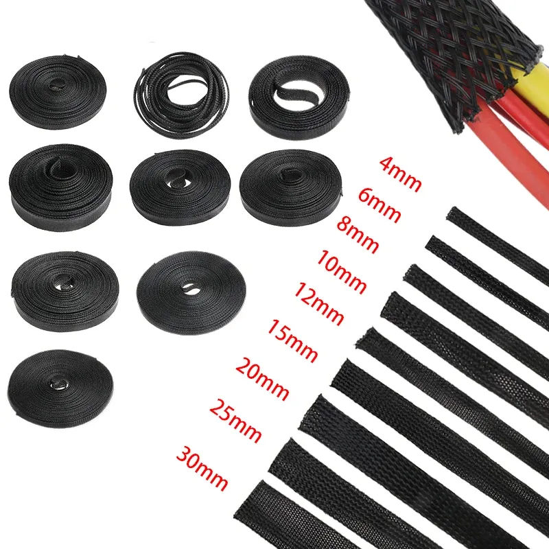 Gaine tressée extensible en PET, installation