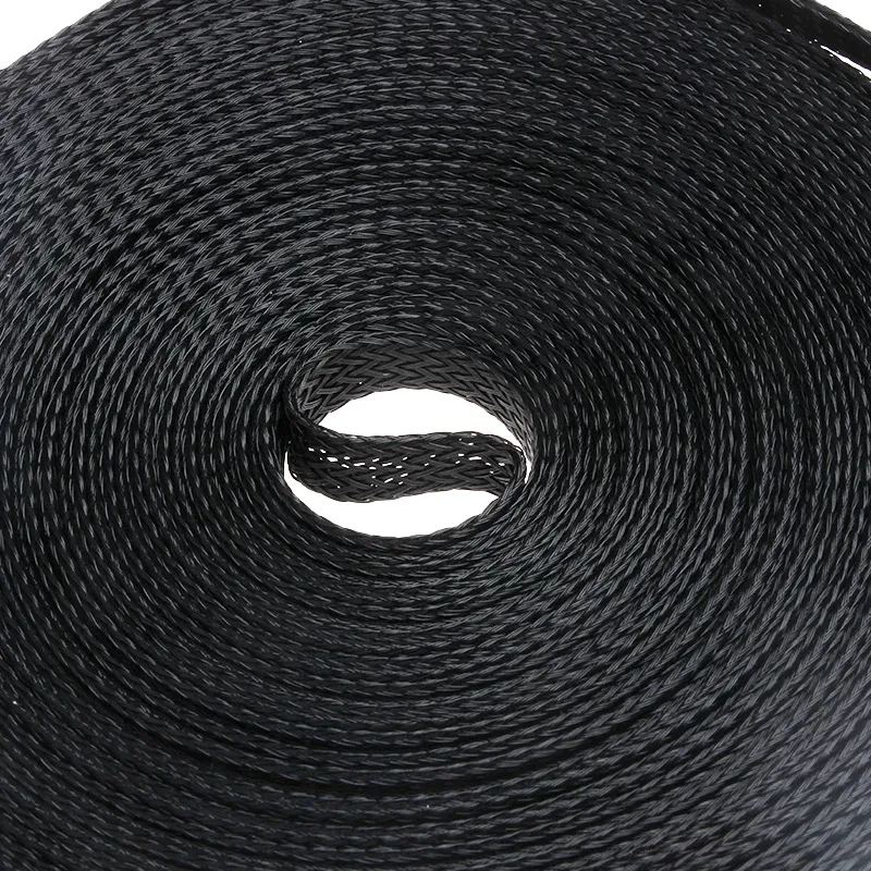 Gaine tressée extensible en PET, mise en situation