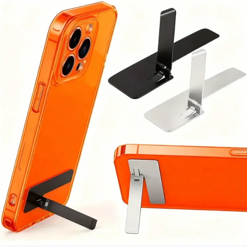 Support de téléphone universel ultra-fin et pliable en métal et acier pour bureau, compatible iPhone et Samsung, lot de 1 ou 2