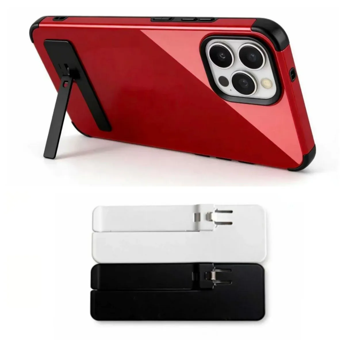 Support de téléphone universel ultra-fin et pliable en métal et acier pour bureau, compatible iPhone et Samsung, lot de 1 ou 2 2