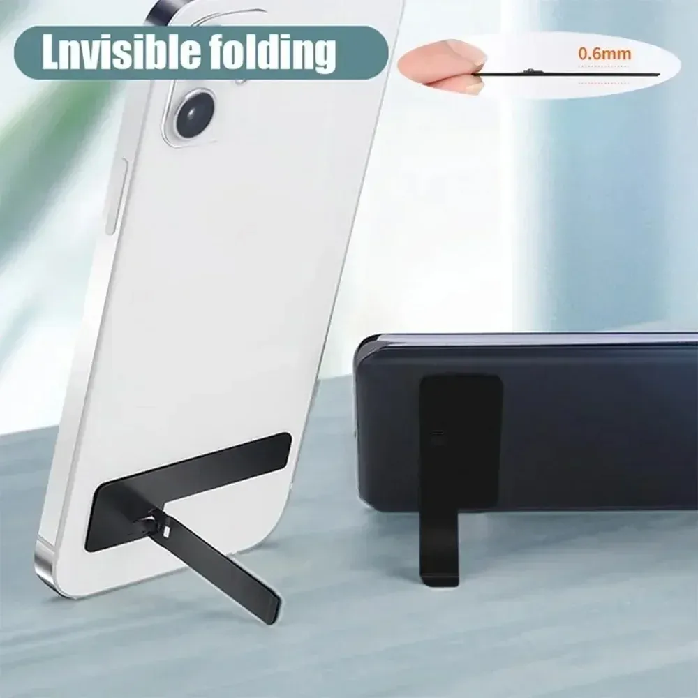 Support de téléphone universel ultra-fin et pliable en métal et acier pour bureau, compatible iPhone et Samsung, lot de 1 ou 2 4