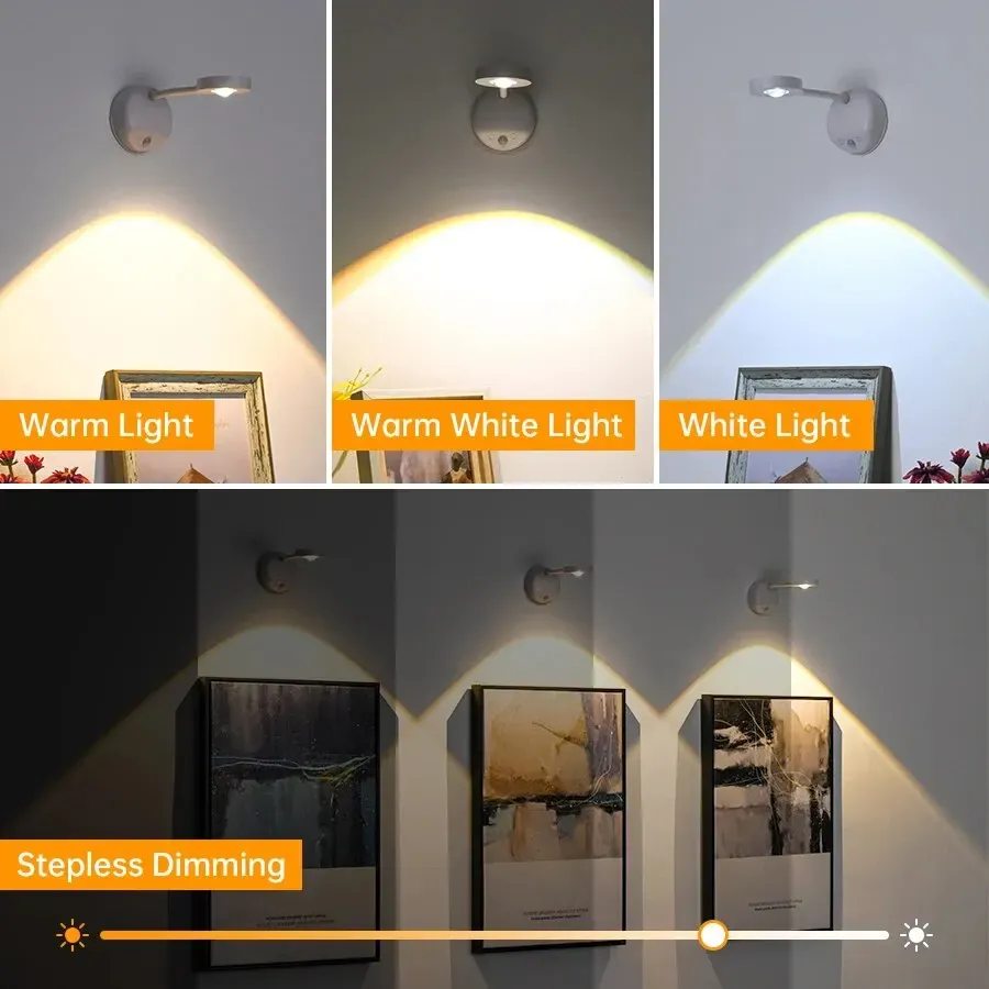 Veilleuse LED sans fil à capteur de mouvement, rechargeable par USB, pour cuisine, chambre et salon 4
