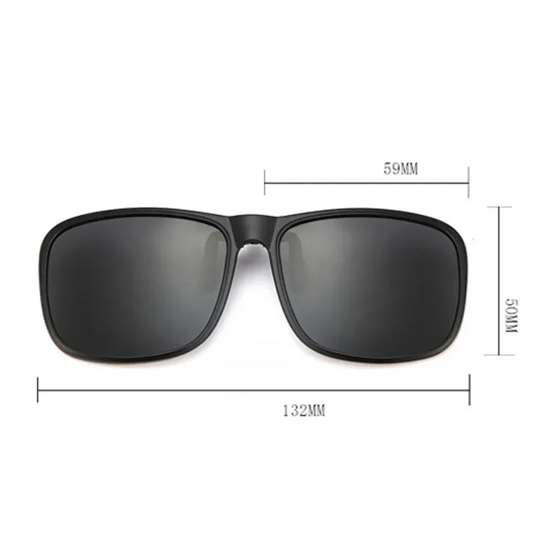 Lunettes de soleil à clip polarisées, détail des verres