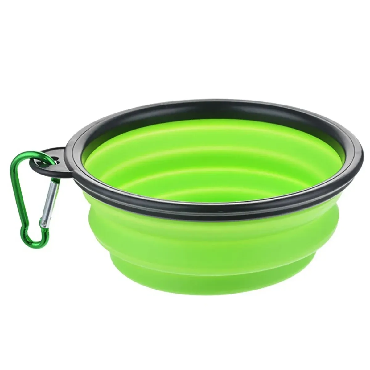 Bol pliable en silicone pour chien, pour la nourriture et l'eau, idéal pour le camping et les voyages, accessoire portable pour animaux de compagnie avec mousqueton 17